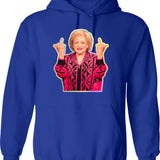 Betty White Middle Finger Funny Two Middle Fingers Hoodie - Blue