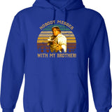 Beverly Hills Design Ninja Film - Nobody Messes With My Brother Hoodie - Blue