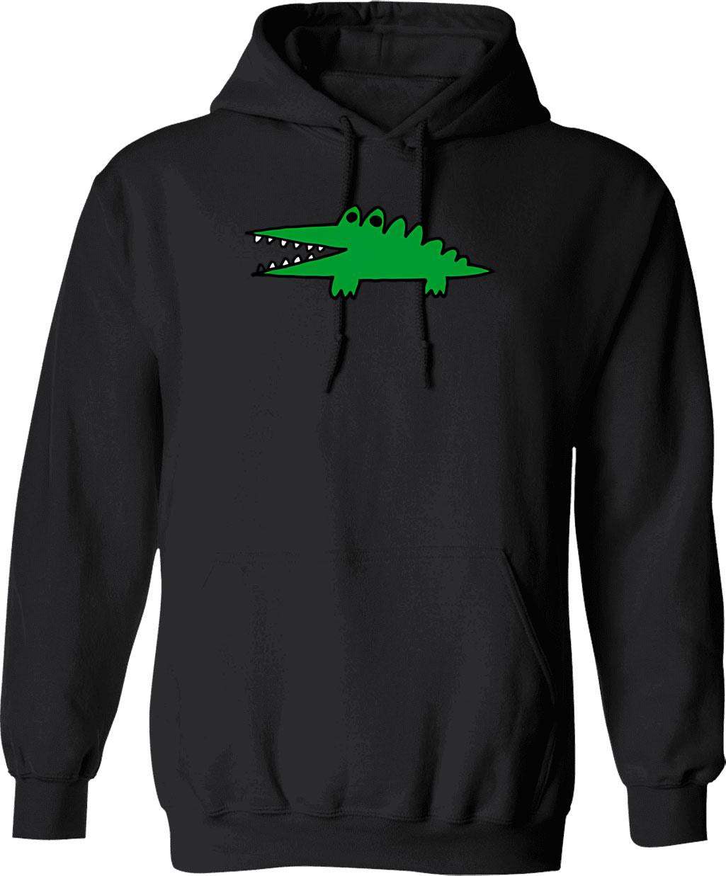 Big Challenges Alligator Hoodie - Retro Graphic Pullover Hoodie for Men & Women - Black