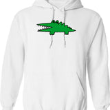 Big Challenges Alligator Hoodie - Retro Graphic Pullover Hoodie for Men & Women - White