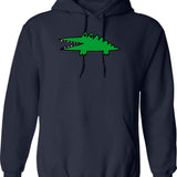 Big Challenges Alligator Hoodie - Retro Graphic Pullover Hoodie for Men & Women - Navy