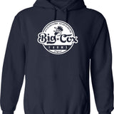 Big Cox Farms Hoodie - Retro Graphic Pullover Hoodie for Men & Women - Navy