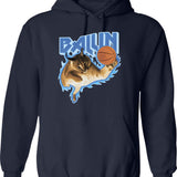 Big Floppa Balling Meme Hoodie - Retro Graphic Pullover Hoodie for Men & Women - Navy