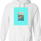 Big Johnson Fishing Boats Hoodie - Retro Graphic Pullover Hoodie for Men & Women - White