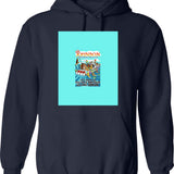 Big Johnson Fishing Boats Hoodie - Retro Graphic Pullover Hoodie for Men & Women - Navy