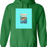 Big Johnson Fishing Boats Hoodie - Retro Graphic Pullover Hoodie for Men & Women - Green