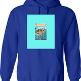 Big Johnson Fishing Boats Hoodie - Retro Graphic Pullover Hoodie for Men & Women - Blue