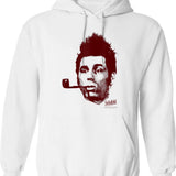 Big Pipe Face Hoodie - Retro Graphic Pullover Hoodie for Men & Women - White
