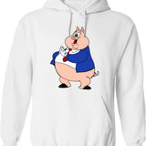 Big Piq Hoodie - Retro Graphic Pullover Hoodie for Men & Women - White