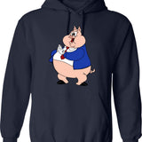 Big Piq Hoodie - Retro Graphic Pullover Hoodie for Men & Women - Navy