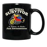 Big Wheel Survivor Black Coffee Mug, Gift Coffee Mug - Black