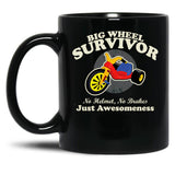 Big Wheel Survivor Black Coffee Mug, Gift Coffee Mug
