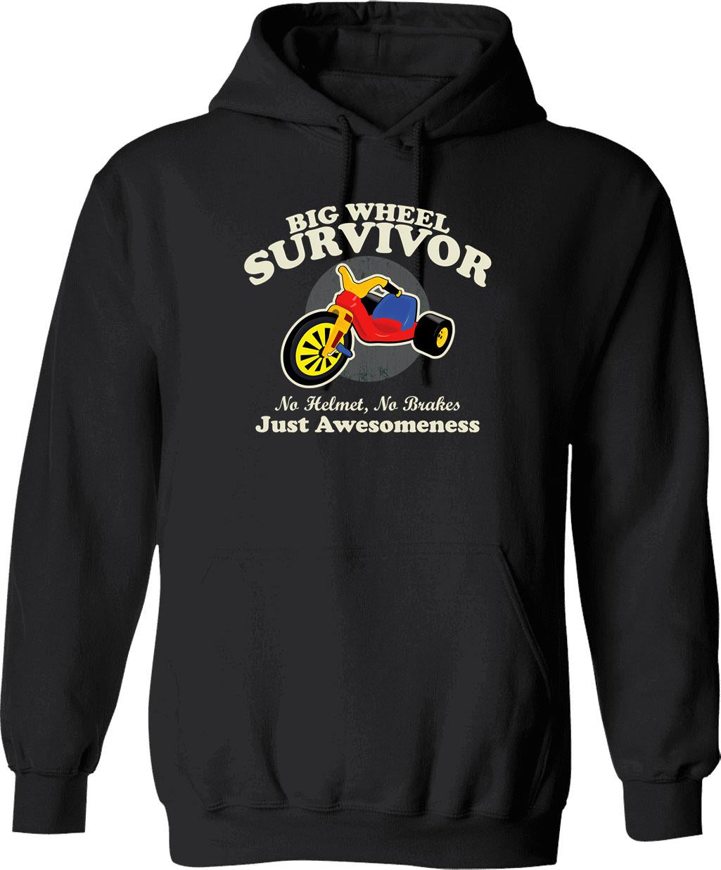 Big Wheel Survivor Graphic Pullover Hoodie - Black