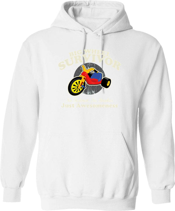 Big Wheel Survivor Graphic Pullover Hoodie - White