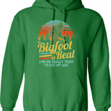 Bigfoot Is Real And He Really Tried To Eat My Ass Sasquatch Believer And Finding Bigfoot Evidence Researchers Gift Hoodie - Green