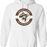 Bigfoot Lover Here Be Monsters Hoodie - Retro Graphic Pullover Hoodie for Men & Women - White