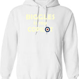 Biggles Is My Copilot Hoodie - Retro Graphic Pullover Hoodie for Men & Women - White
