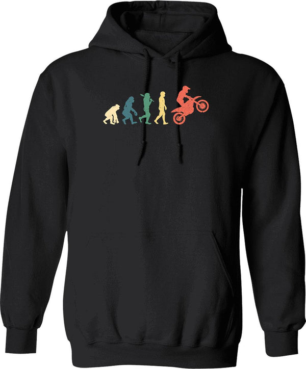 Biker Evolution Retro Vintage Funny Motorcycle Gift Hoodie - Black