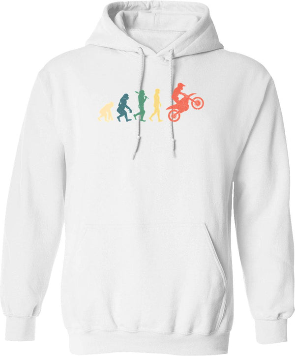 Biker Evolution Retro Vintage Funny Motorcycle Gift Hoodie - White
