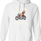 Biker Girl Hoodie - Retro Graphic Pullover Hoodie for Men & Women - White