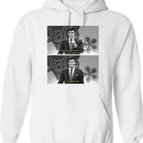 Bill On Fun Hoodie - Retro Graphic Pullover Hoodie for Men & Women - White