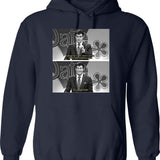 Bill On Fun Hoodie - Retro Graphic Pullover Hoodie for Men & Women - Navy