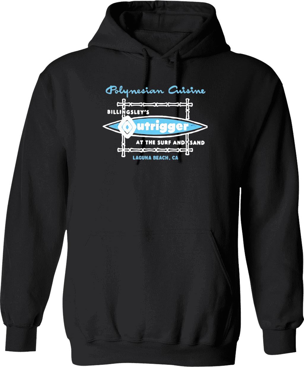 Billingsley's Outrigger - Laguna Beach Ca Hoodie - Black