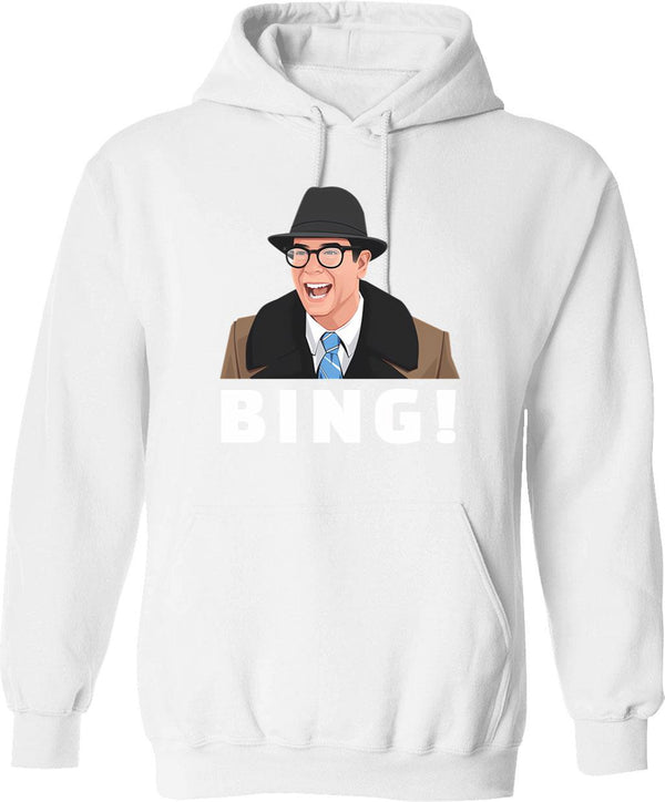 Bing Ned Ryerson Hoodie - Retro Graphic Pullover Hoodie for Men & Women - White