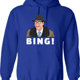 Bing Ned Ryerson Hoodie - Retro Graphic Pullover Hoodie for Men & Women - Blue