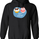 Bingsu Is Melting Hoodie - Retro Graphic Pullover Hoodie for Men & Women - Black