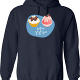 Bingsu Is Melting Hoodie - Retro Graphic Pullover Hoodie for Men & Women - Navy