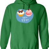 Bingsu Is Melting Hoodie - Retro Graphic Pullover Hoodie for Men & Women - Green