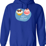 Bingsu Is Melting Hoodie - Retro Graphic Pullover Hoodie for Men & Women - Blue
