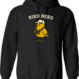 Bird Nerd Hoodie - Retro Graphic Pullover Hoodie for Men & Women - Black