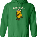 Bird Nerd Hoodie - Retro Graphic Pullover Hoodie for Men & Women - Green