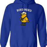Bird Nerd Hoodie - Retro Graphic Pullover Hoodie for Men & Women - Blue