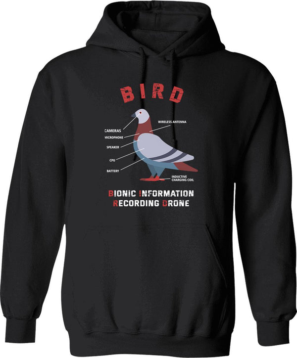 Birds Aren't Real If It Flies It Spies Vintage Cool Hoodie - Black