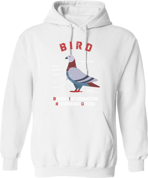 Birds Aren't Real If It Flies It Spies Vintage Cool Hoodie - White