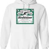 Birdweiser 1 Classic Hoodie - Retro Graphic Pullover Hoodie for Men & Women - White