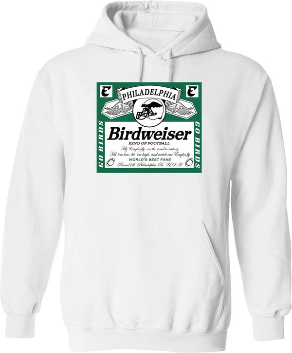 Birdweiser 1 Classic Hoodie - Retro Graphic Pullover Hoodie for Men & Women - White