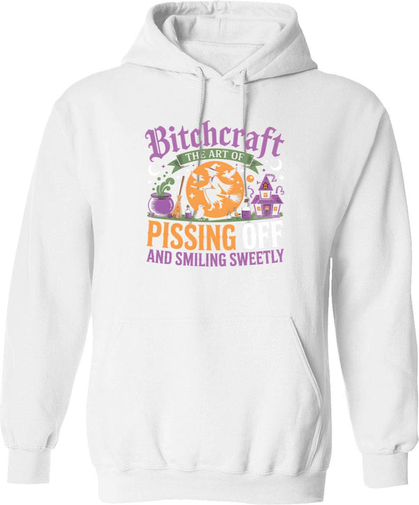 Bitchcraft The Art Of Pissing People Off And Smiling Sweetly Hoodie - White