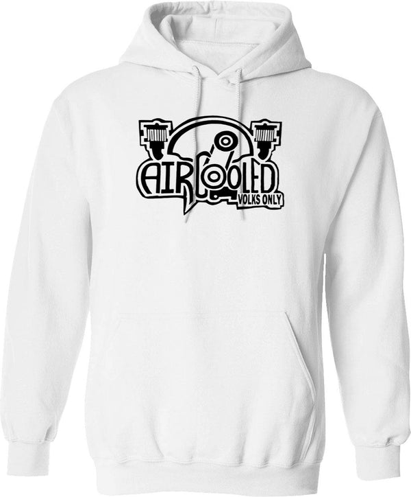 Black Aircooled Vdub Veedub Classic Car Hoodie - White