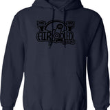 Black Aircooled Vdub Veedub Classic Car Hoodie - Navy