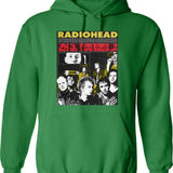 Black Indie Minimalist Rock Poster Hoodie - Retro Graphic Pullover Hoodie for Men & Women - Green