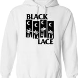 Black Lace Hoodie - Retro Graphic Pullover Hoodie for Men & Women - White