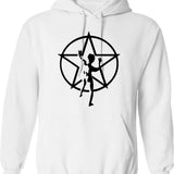Black Starman Hoodie - Retro Graphic Pullover Hoodie for Men & Women - White