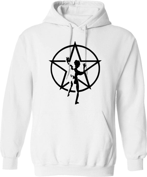 Black Starman Hoodie - Retro Graphic Pullover Hoodie for Men & Women - White