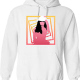Blackout Hoodie - Retro Graphic Pullover Hoodie for Men & Women - White