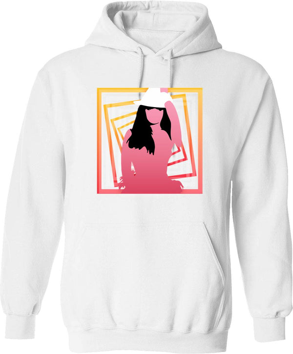 Blackout Hoodie - Retro Graphic Pullover Hoodie for Men & Women - White
