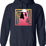 Blackout Hoodie - Retro Graphic Pullover Hoodie for Men & Women - Navy